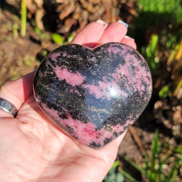 Rhodonite Gemstone Heart - Picture 3 of 3